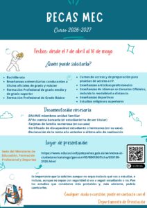 Becas MEC curso 2026-2027